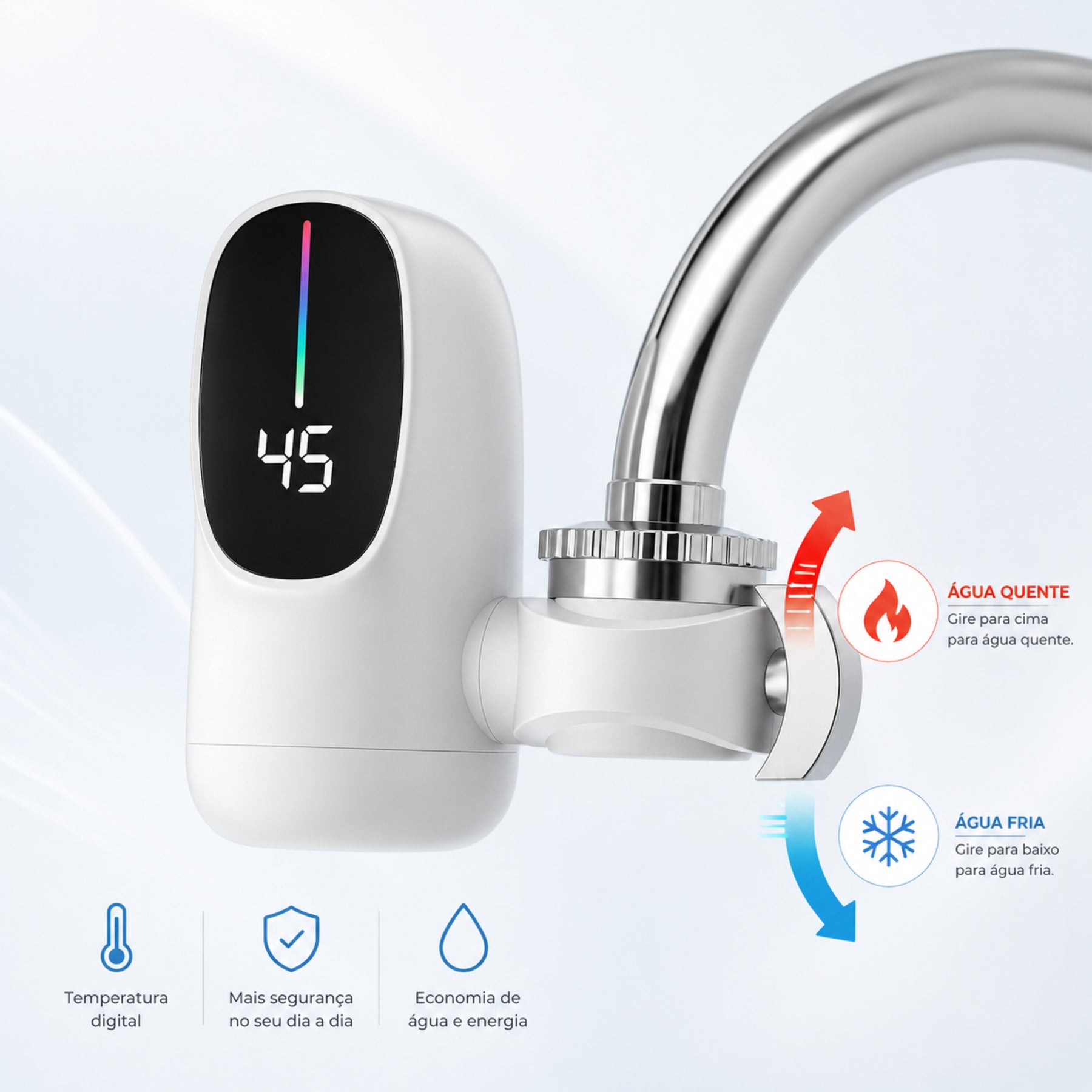 AquaLux Digital — Aquecedor Instantâneo Premium para Torneira (BIVOLT)
