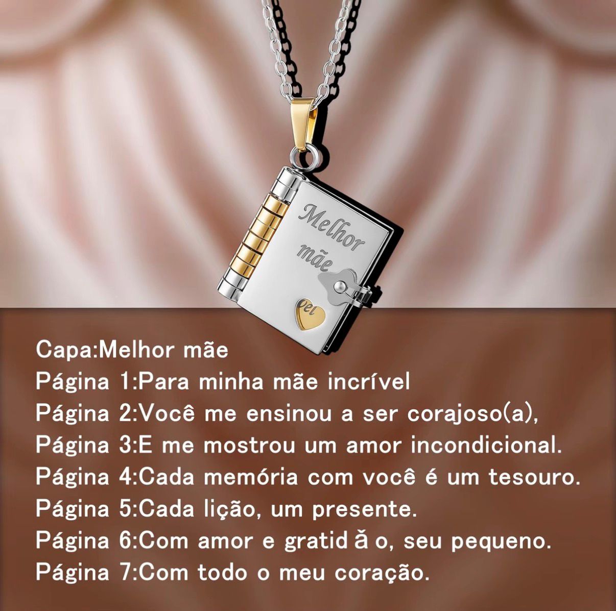 Colar de Livro para Dias das Mães - Dumas Shop
