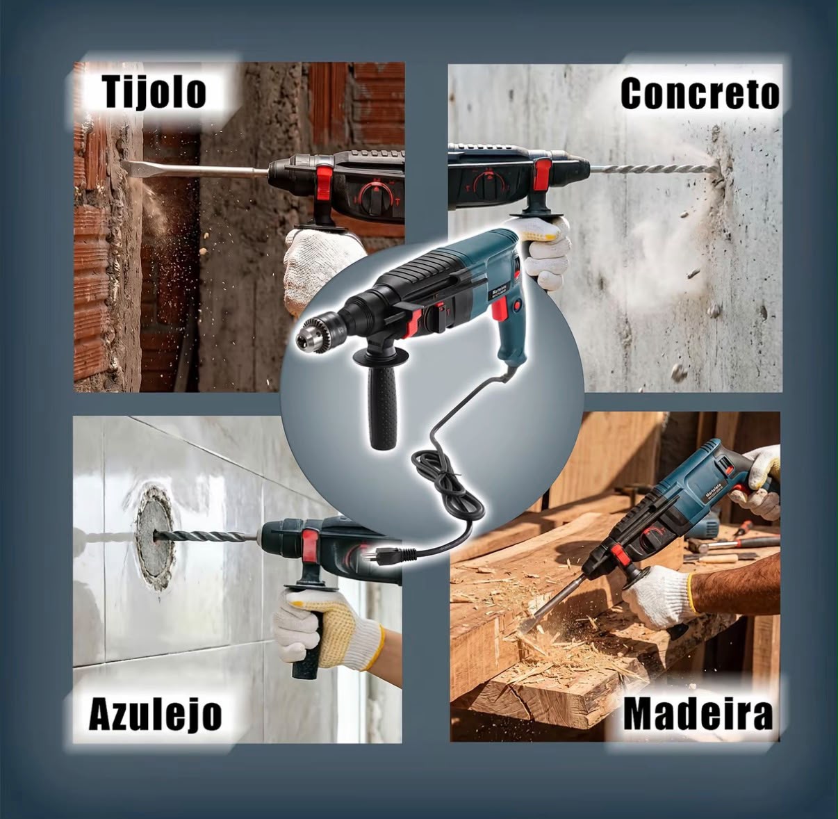 Martelete Perfurador Rompedor Brushless SDS Plus BIVOLT Brushless com Maleta