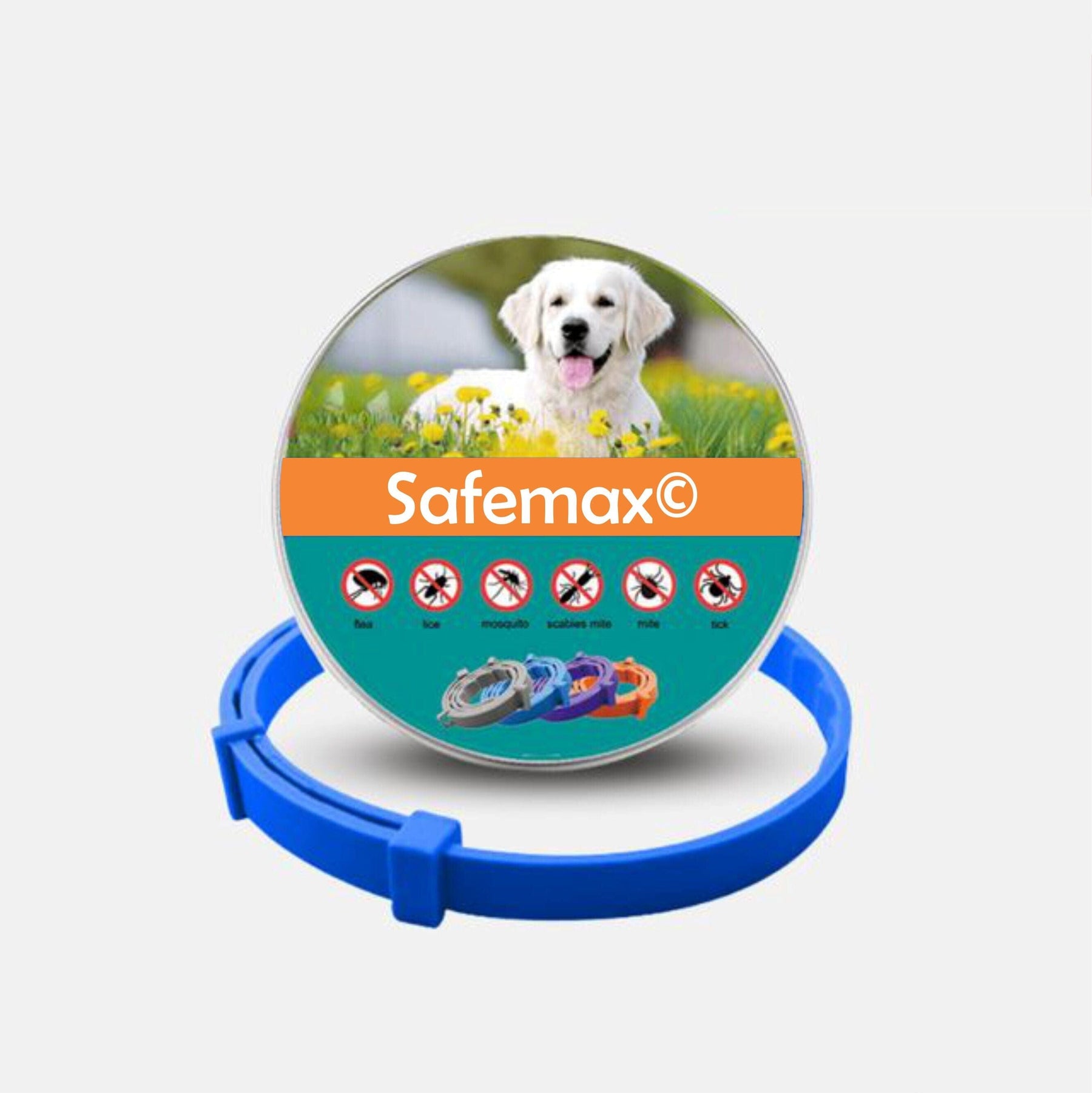 Coleira Anti Pulgas - 8 Meses de Proteção - SafeMax Cães