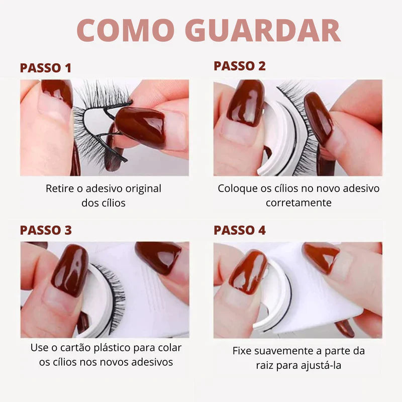 Cílios Autoadesivos Reutilizáveis - Compre 2 e Leve 10 Pares