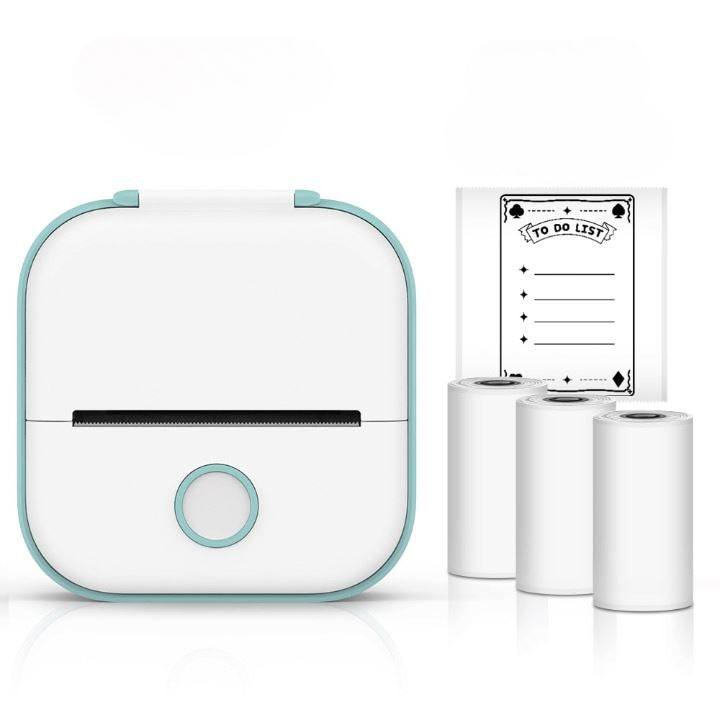 Mini Impressora Térmica Portátil Phomemo T02 - Impressora Wifi de Etiquetas Autoadesivas Verde + 3 Rolos