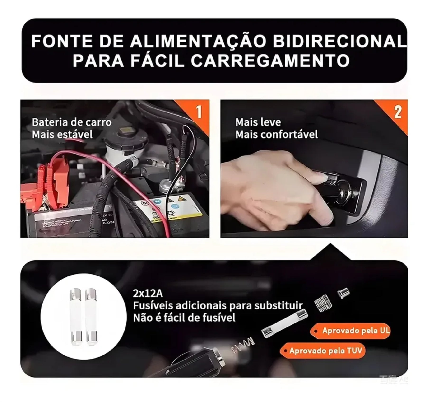 Kit Macaco Elétrico 4 em 1 — Compressor de Ar, Chave de Impacto 480 N.m, Lanterna LED e Macaco Hidráulico 5 Toneladas 12V
