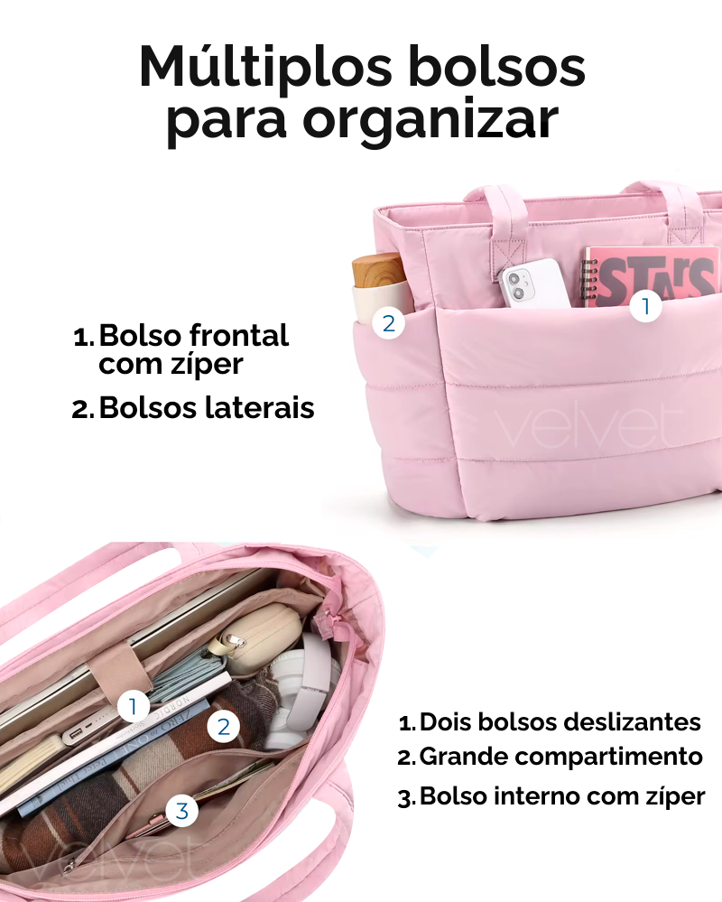 Bolsa Puffer Dumas + Chaveiro BRINDE!