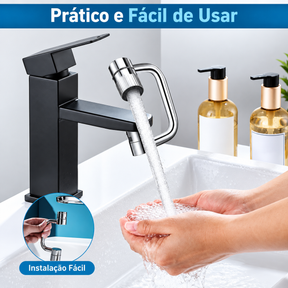 Extensor de Torneira Giratório 360° com 2 Modos de Jato + Adaptadores Multi Rosca