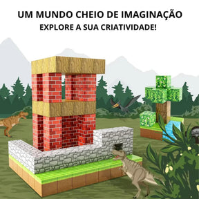Blocos de Construção Magnética - 48/64/75 peças [+5 Bonecos GRÁTIS] - Dumas Shop