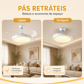Ventilador de Teto Retrátil 42” com LED e Controle Remoto AirLux