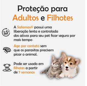 Coleira Anti Pulgas - 8 Meses de Proteção - SafeMax 
