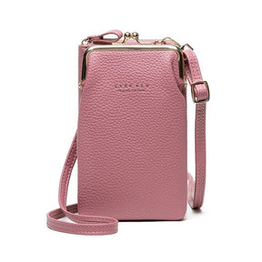 Bolsa Carteira Couro Slim® Rosa Escura