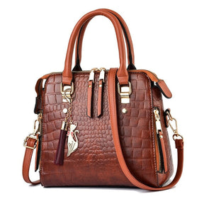 Bolsa Couro Gold Alligator® Marrom