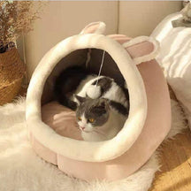 Cama Iglu para Gatos Anti-estresse - CatHouse© Coelho Rosa